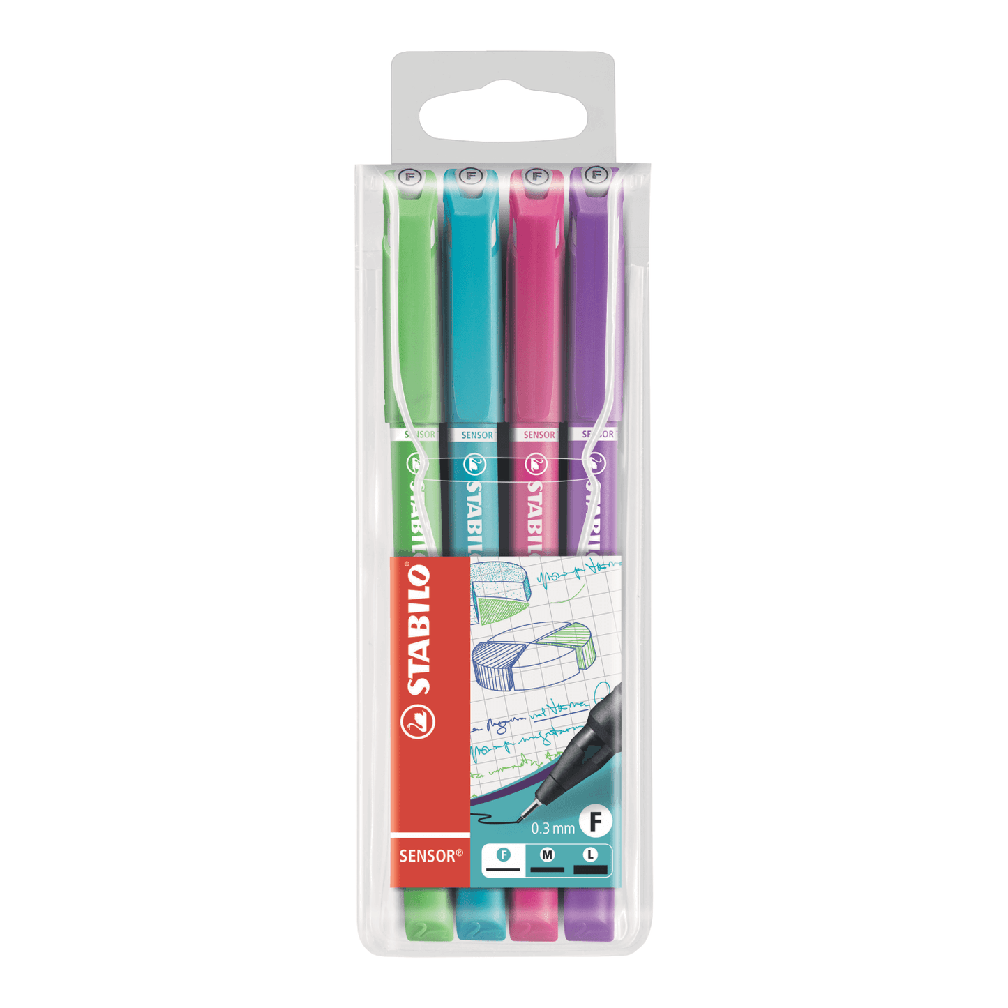 STABILO SENSOR F ESTUCHE OFFICE X 4 UNID. COLORES