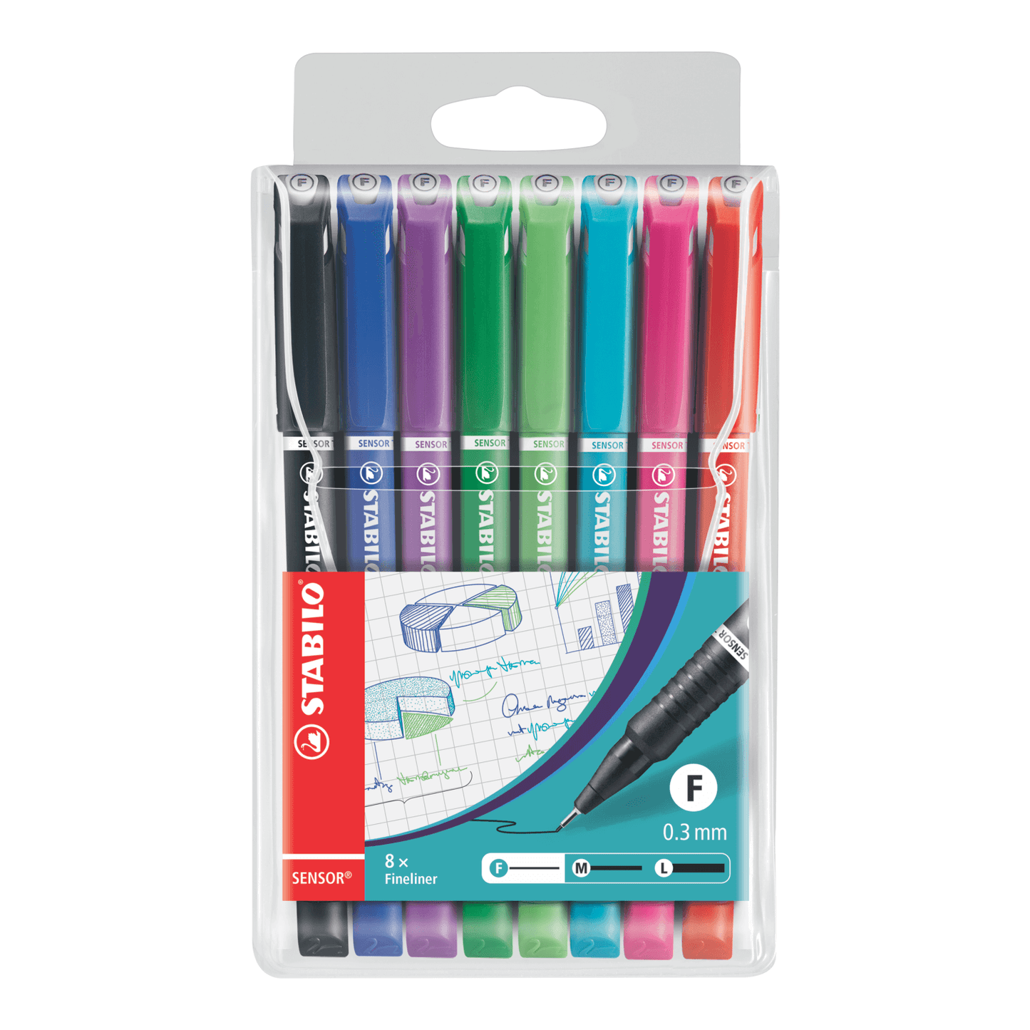 STABILO SENSOR F ESTUCHE OFFICE X 8 UNID.