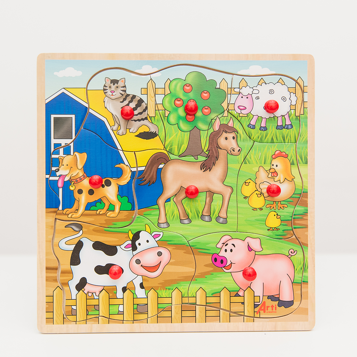 ROMPECABEZAS DE ENCAJE EN MADERA "LA GRANJA" X 8 PZAS. ARTI CREATIVO