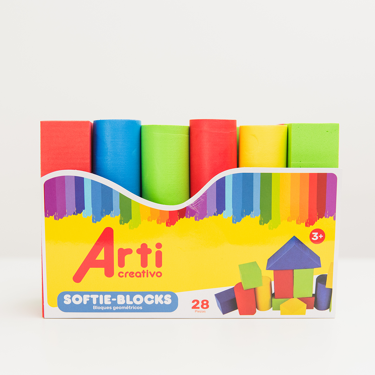JUEGO DE CONSTRUCCION EN GOMA EVA "SOFTIE BLOCKS" X 28 PZAS. ARTI CREATIVO