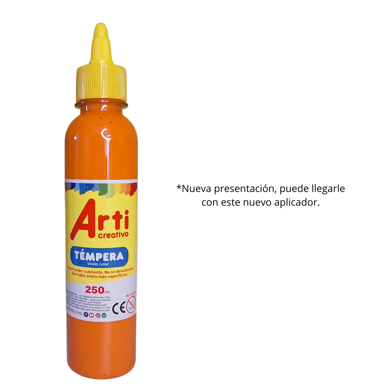 TÉMPERA ROJA X 250 ML. - ARTI CREATIVO