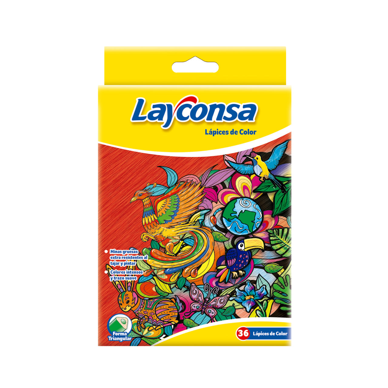 Lápiz Color Layconsa Largos x 36 Triangular