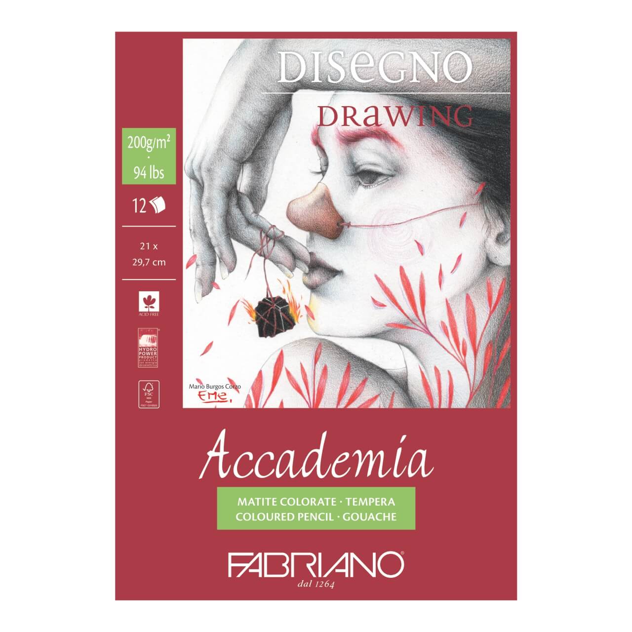 BLOCK FABRIANO CARTULINA ACADEMIA A4 200 GRS X 10+2