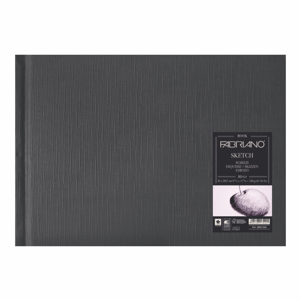 CUADERNO DE DIBUJO Y BOCETOS SKETCH BOOK FABRIANO 80 HOJAS 110 GRAMOS