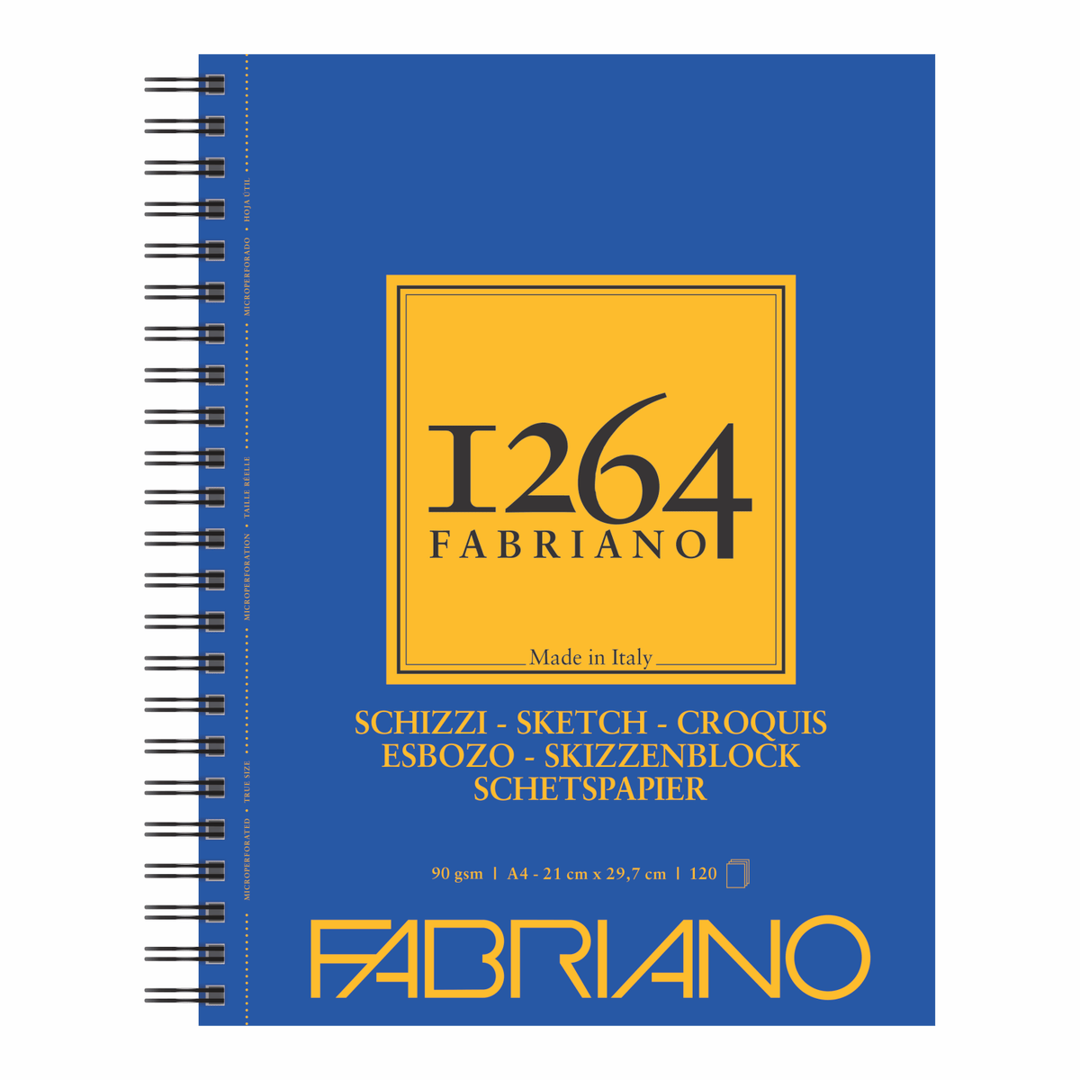 BLOCK DE BOCETADO SKETCH BOOK SCHIZZI FABRIANO 1264 ESPIRALADO VERTICAL 90 GRAMOS