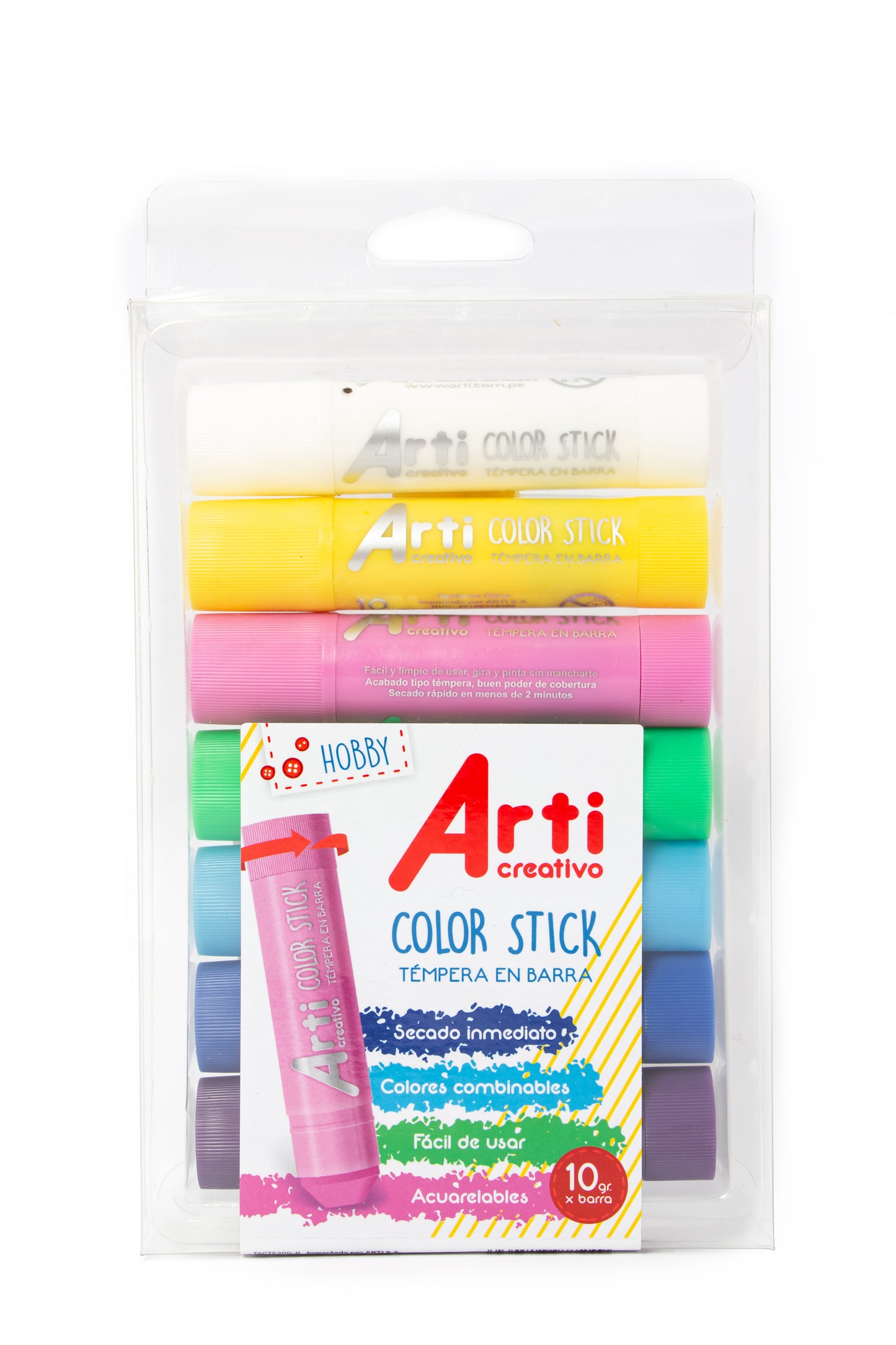 TÉMPERAS EN BARRA "COLOR STICK" ARTI CREATIVO - FANCY X 7 UND.