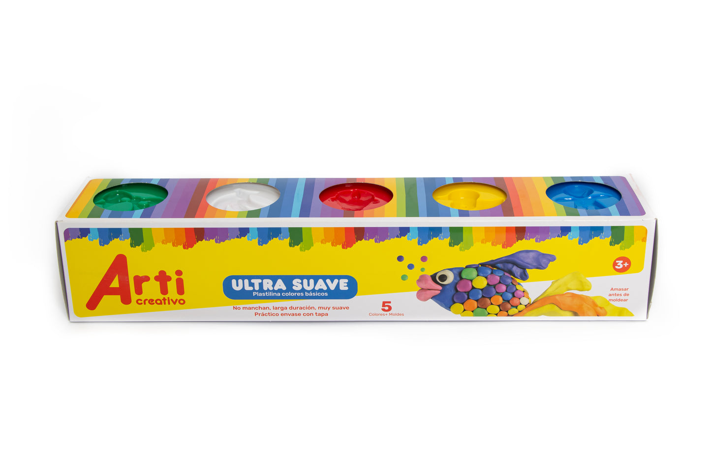 PLASTILINA ULTRA SUAVE ARTI CREATIVO - BÁSICO X 5 UND.