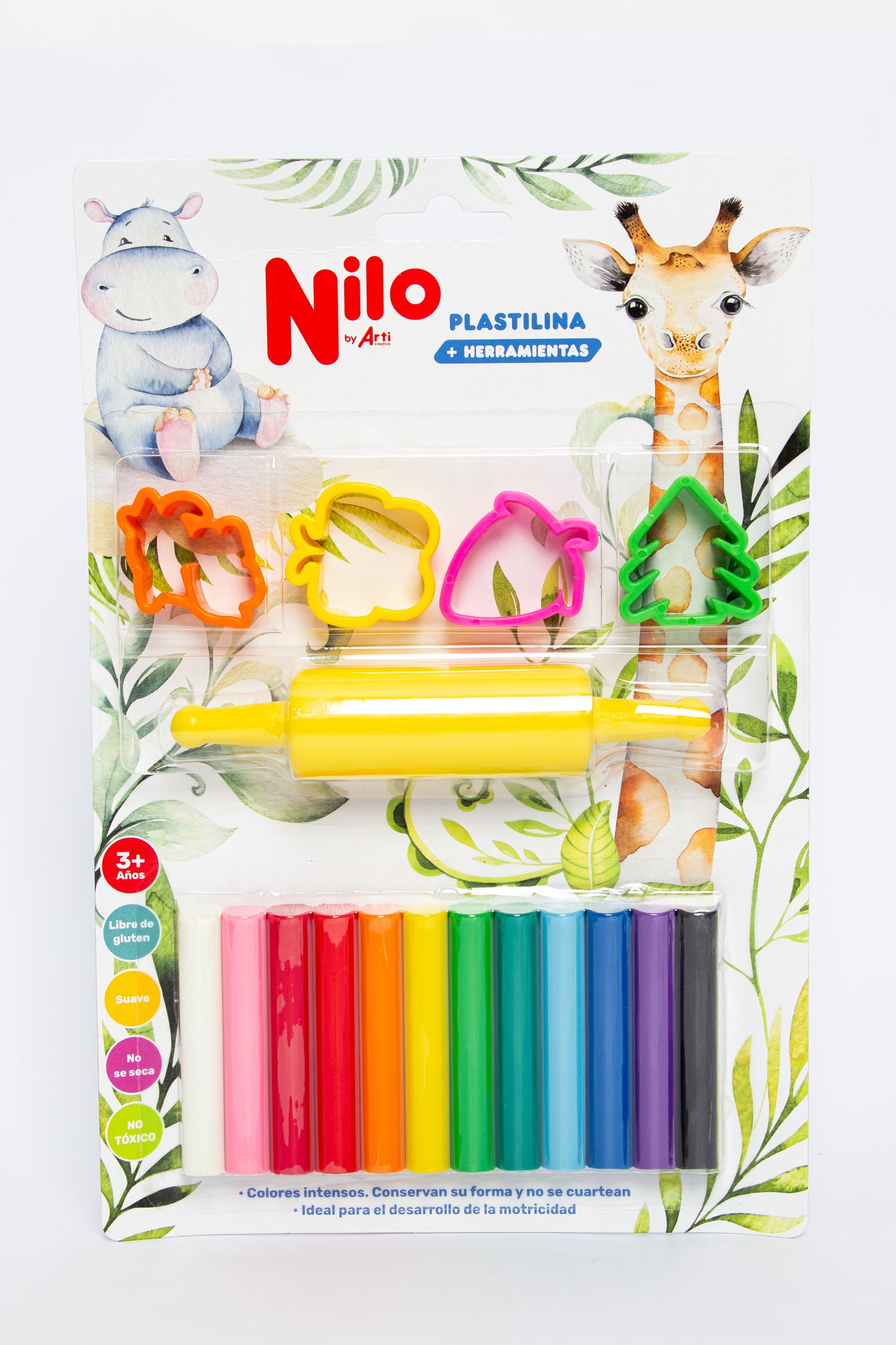PLASTILINA NILO - BLISTER X 12 UND. + 4 MOLDES + 1 RODILLO