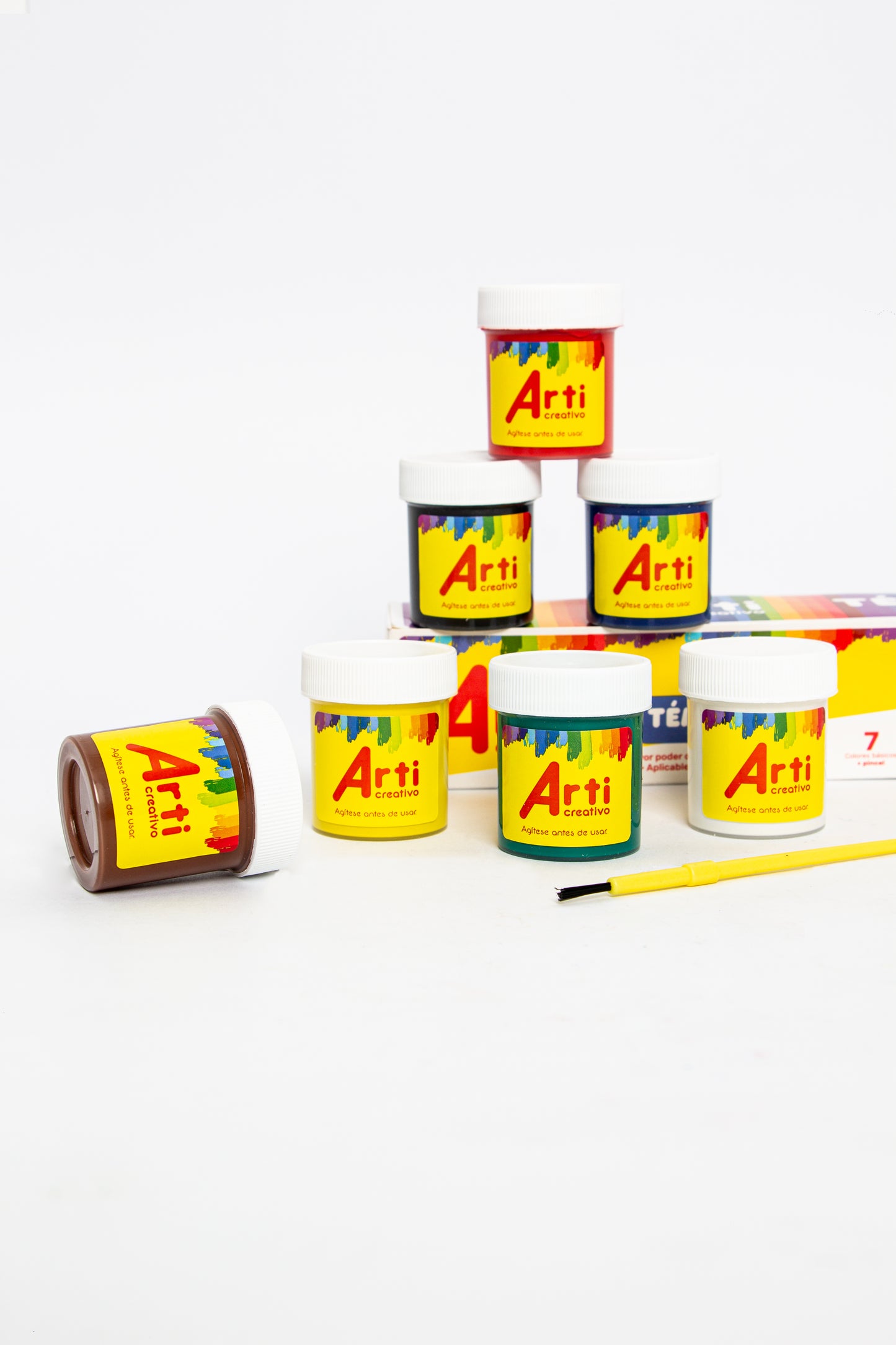 TÉMPERAS ARTI CREATIVO - CAJA X 7 UND. + 1 PINCEL