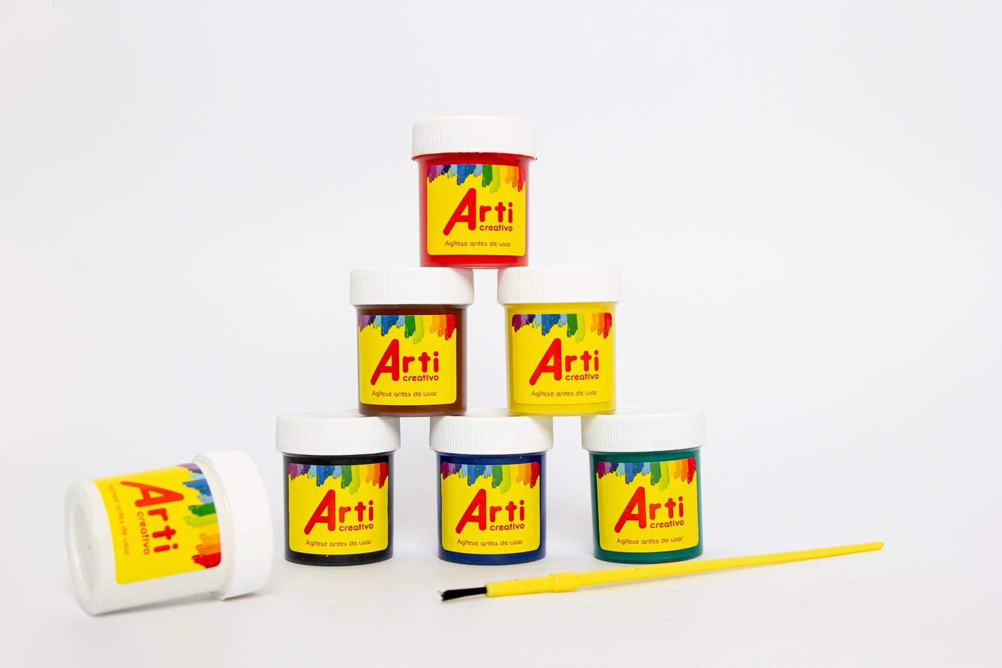 TÉMPERAS ARTI CREATIVO - CAJA X 7 UND. + 1 PINCEL