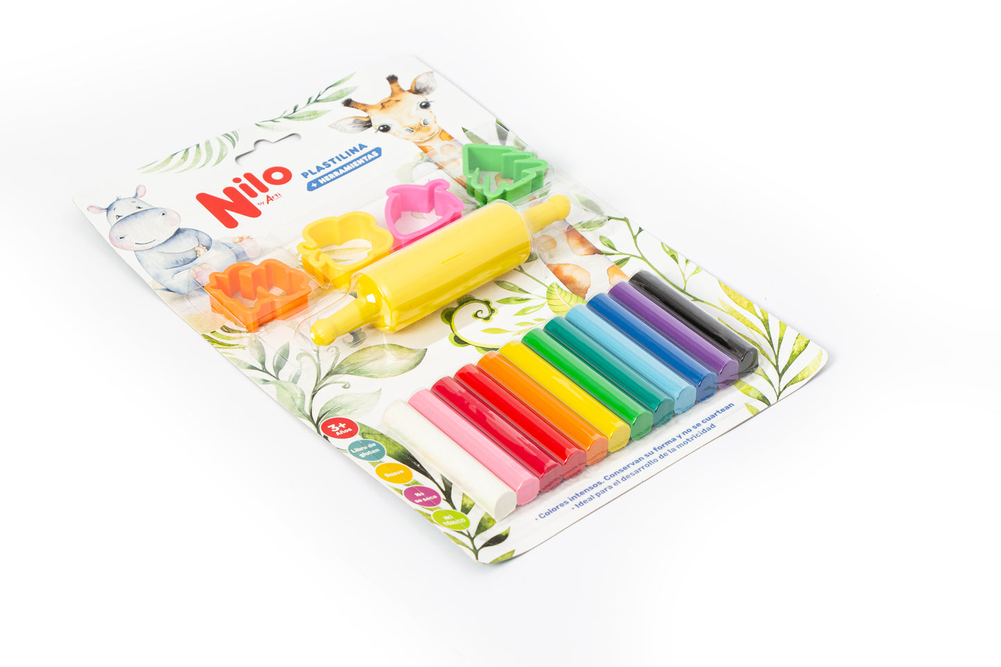 PLASTILINA NILO - BLISTER X 12 UND. + 4 MOLDES + 1 RODILLO