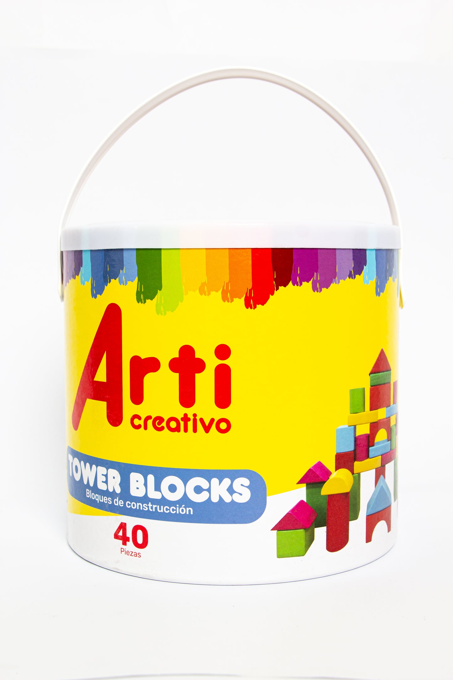 JUEGO DE CONSTRUCCION EN MADERA "TOWER BLOCKS" X 40 PZAS. ARTI CREATIVO.
