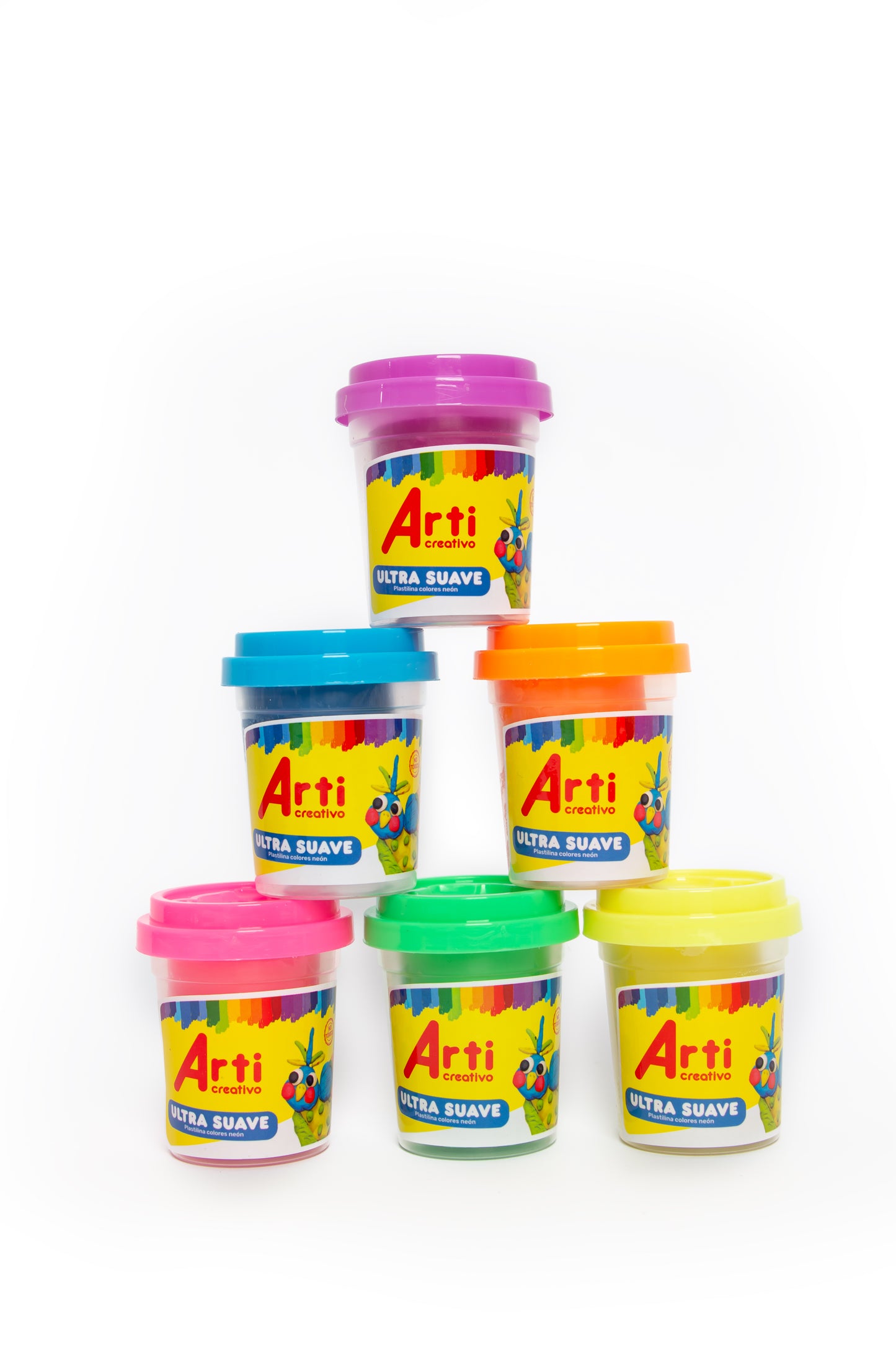 PLASTILINA ULTRA SUAVE ARTI CREATIVO - NEON X 6 UND.