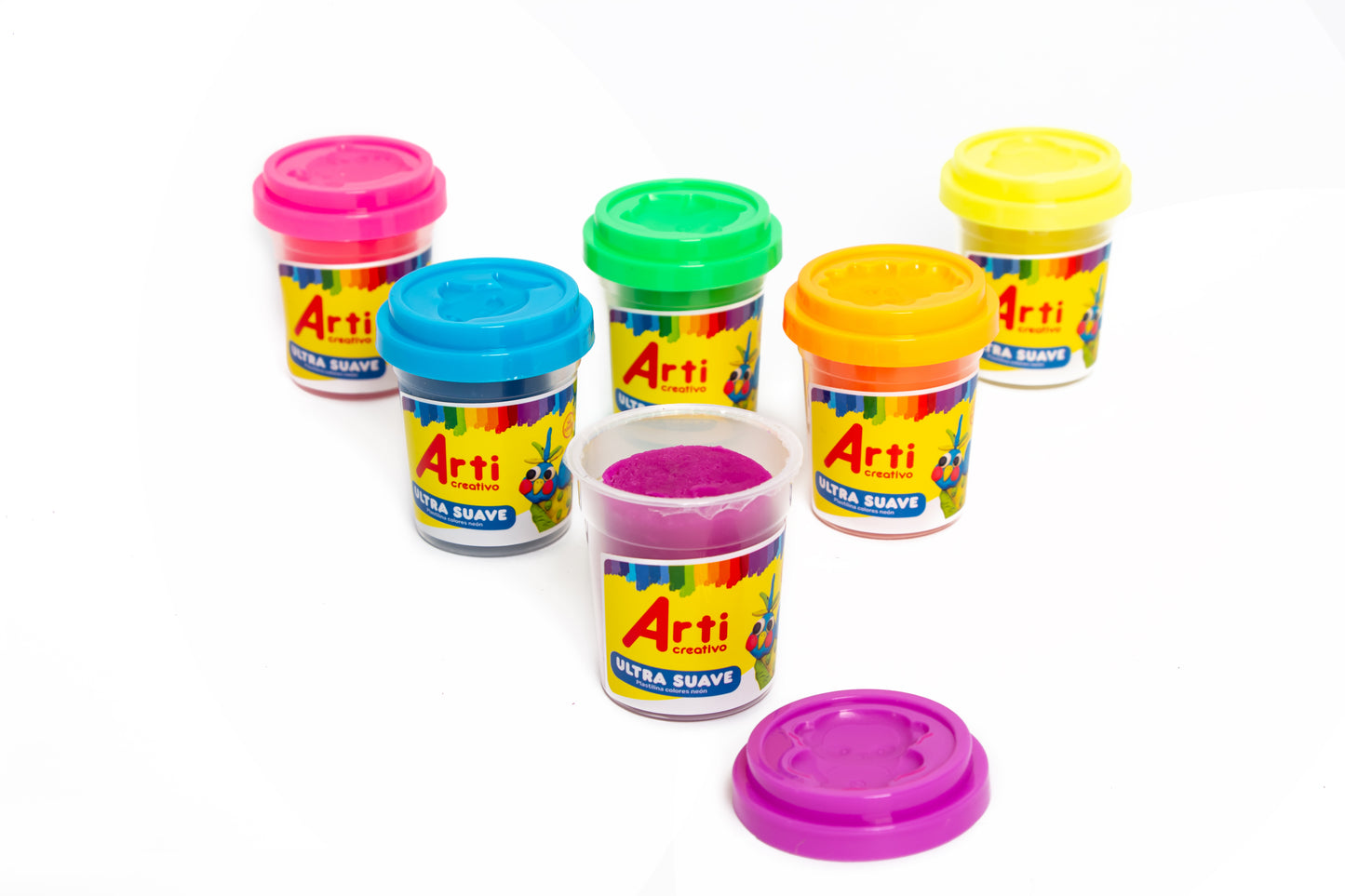 PLASTILINA ULTRA SUAVE ARTI CREATIVO - NEON X 6 UND.