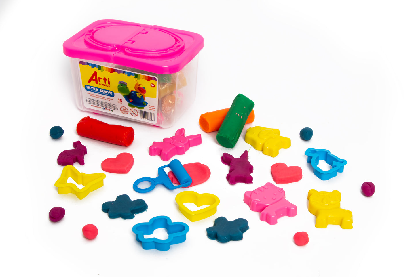 PLASTILINA ULTRA SUAVE ARTI CREATIVO X 12 UND. + HERRAMIENTAS