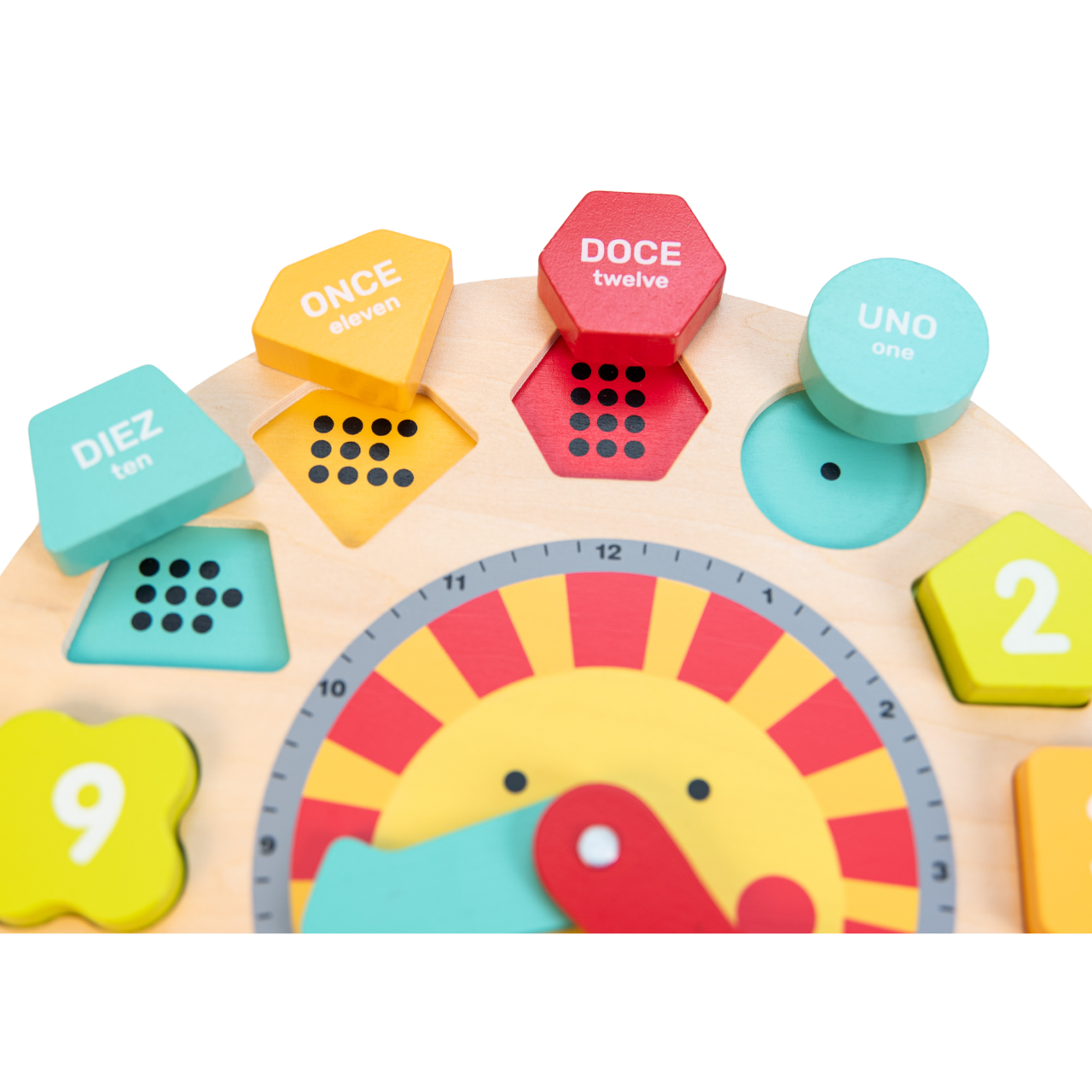 JUEGO EDUCATIVO DE ENCAJE RELOJ BILINGÜE X 12 PZAS. ARTI CREATIVO