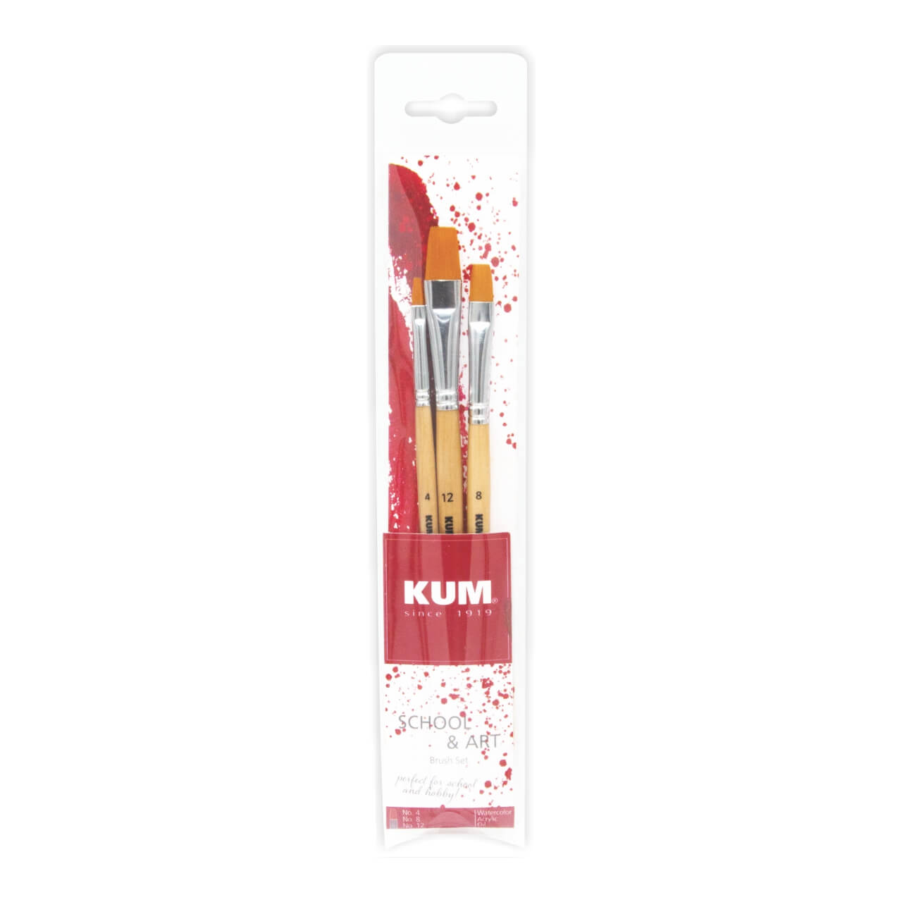 KUM SET DE PINCELES SCHOOL & ART X 3 UNID. PLANO
