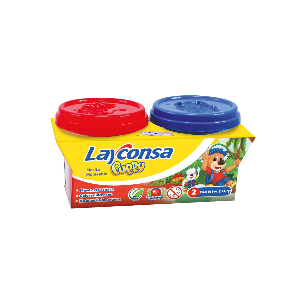 Masa para moldear Layconsa 2 x 5oz Rojo y Azul