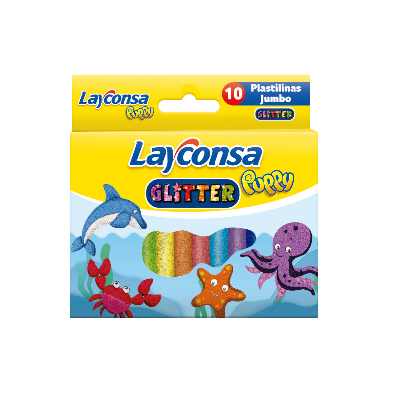 Plastilina Layconsa Puppy Jumbo x 10 Glitter