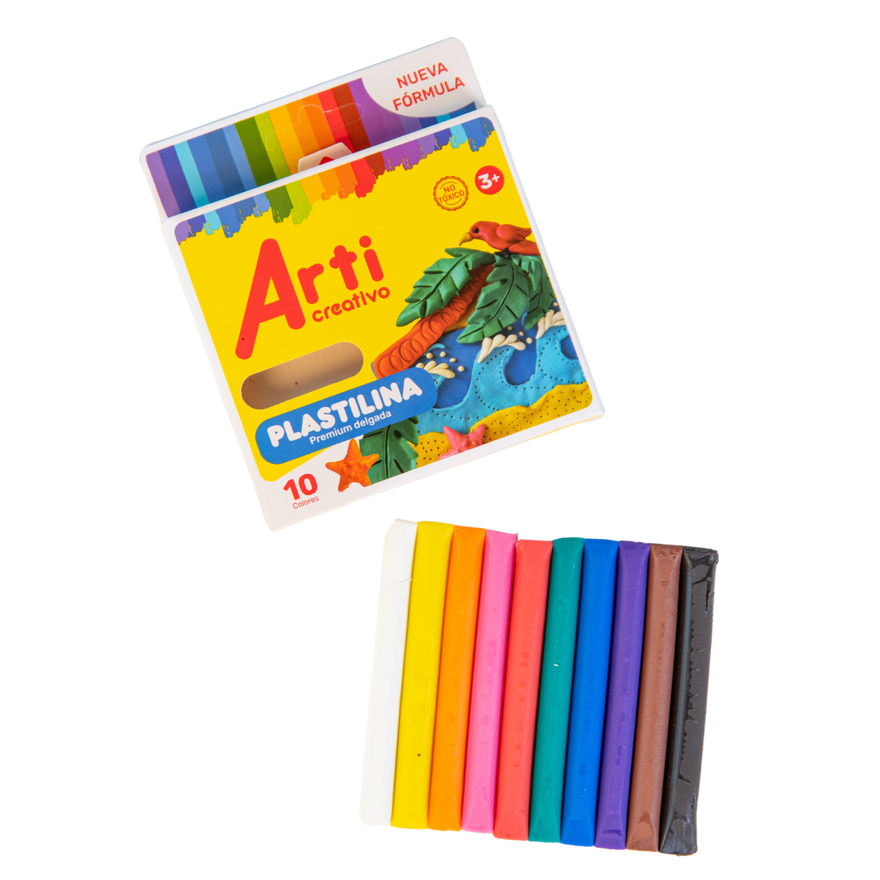 PLASTILINA DELGADA ARTI CREATIVO X 10 UND.