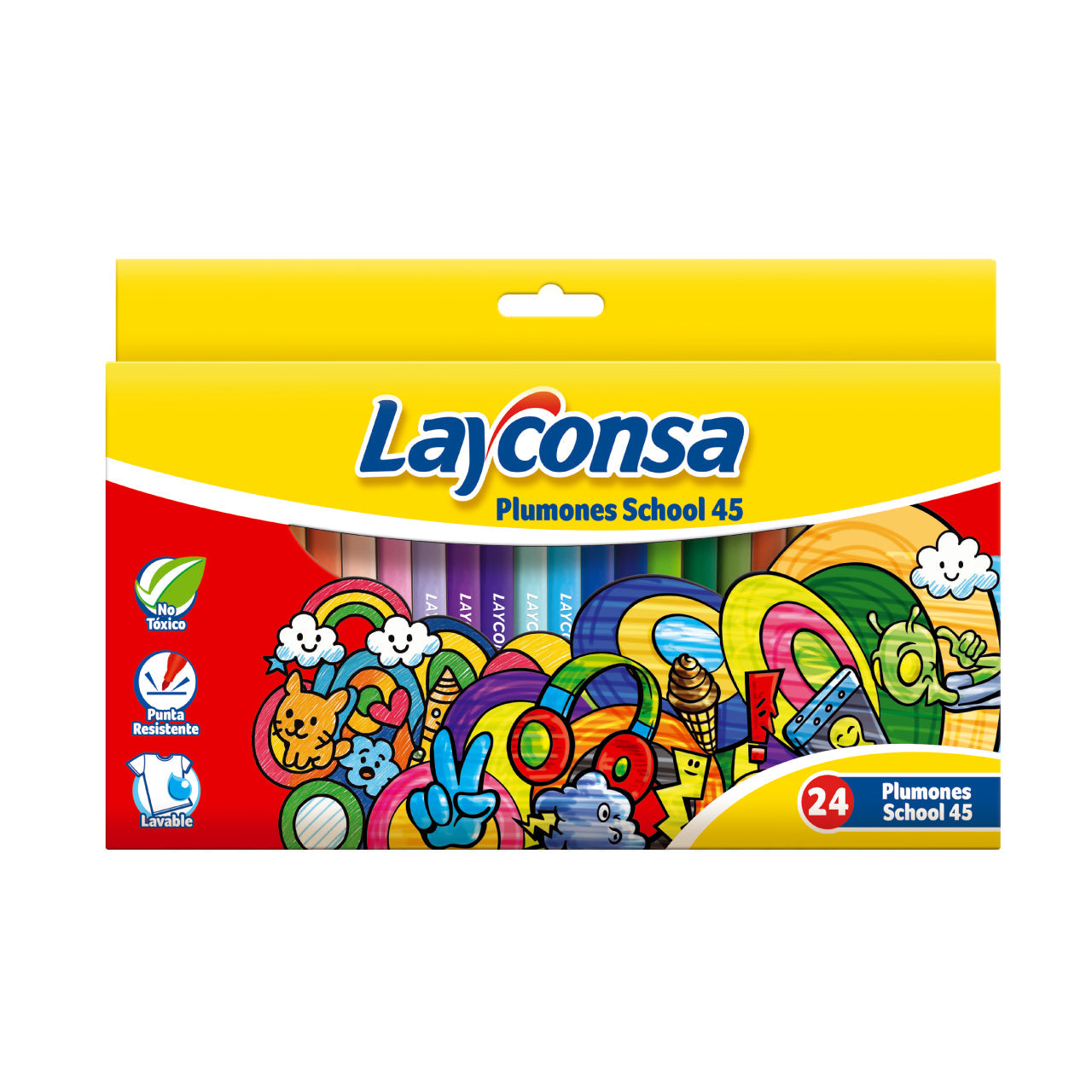 Plumones Layconsa School 45 estuche x 24