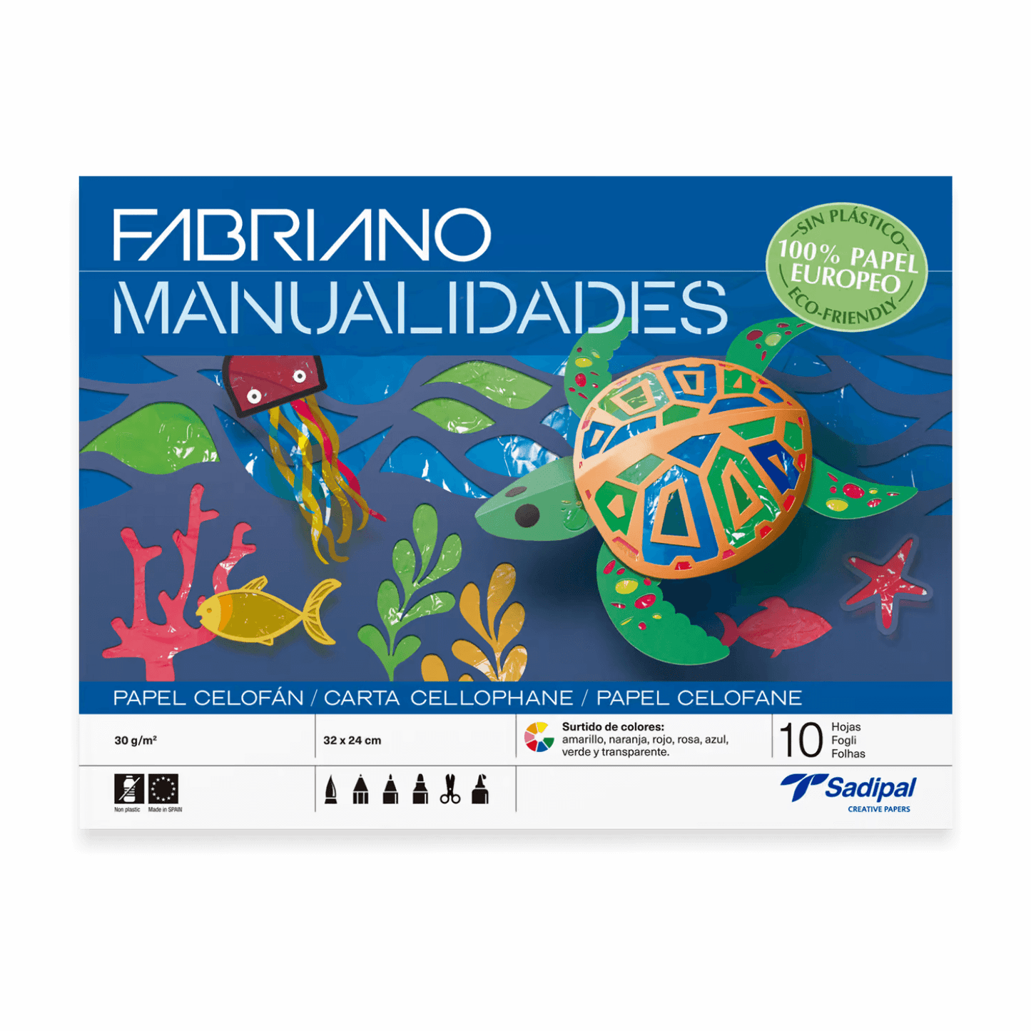 BLOCK SADIPAL PAPEL TRANSPARENTE CELOFÁN X 10 HJS 100% PAPEL EUROPEO