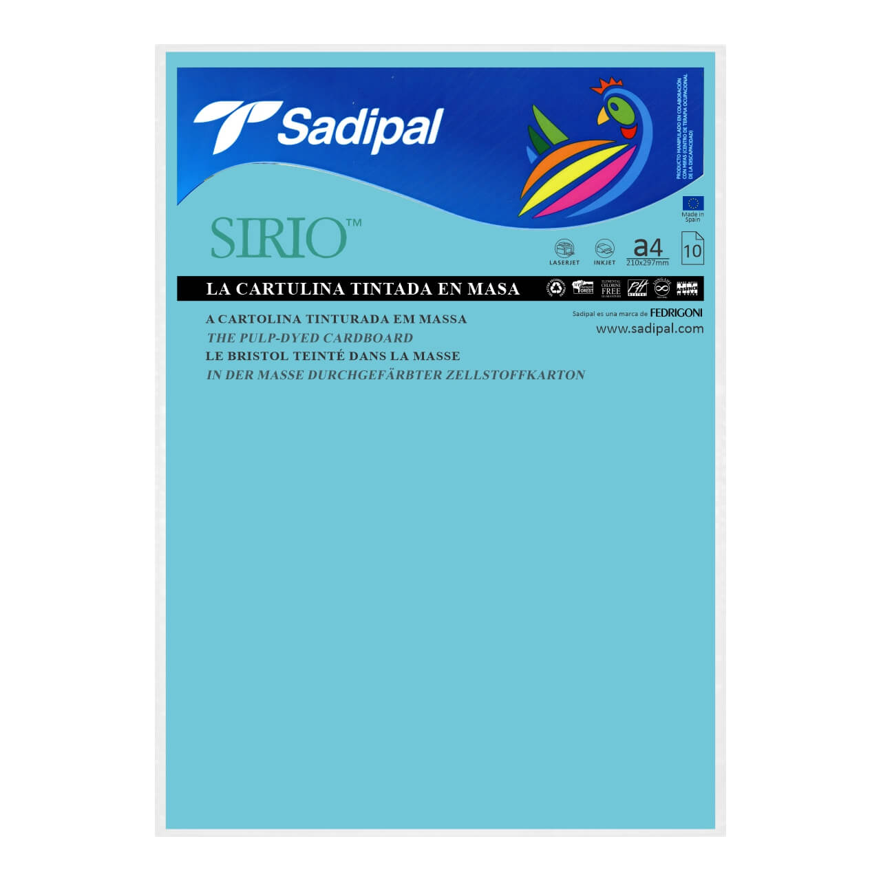 CARTULINA SADIPAL A4 AZUL CIELO X 10 HJS.