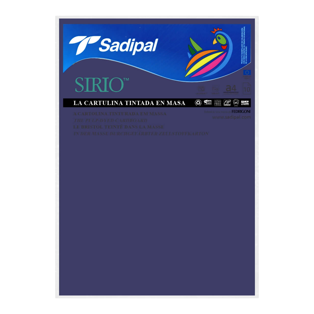 CARTULINA SADIPAL A4 AZUL MARINO X 10 HJS.