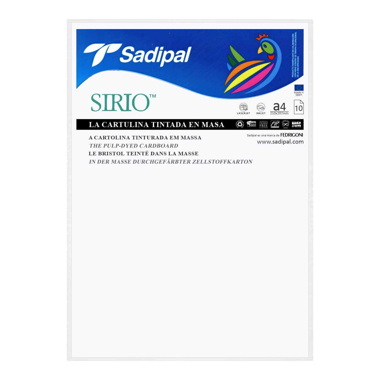 CARTULINA SADIPAL A4 BLANCO X 10 HJS.