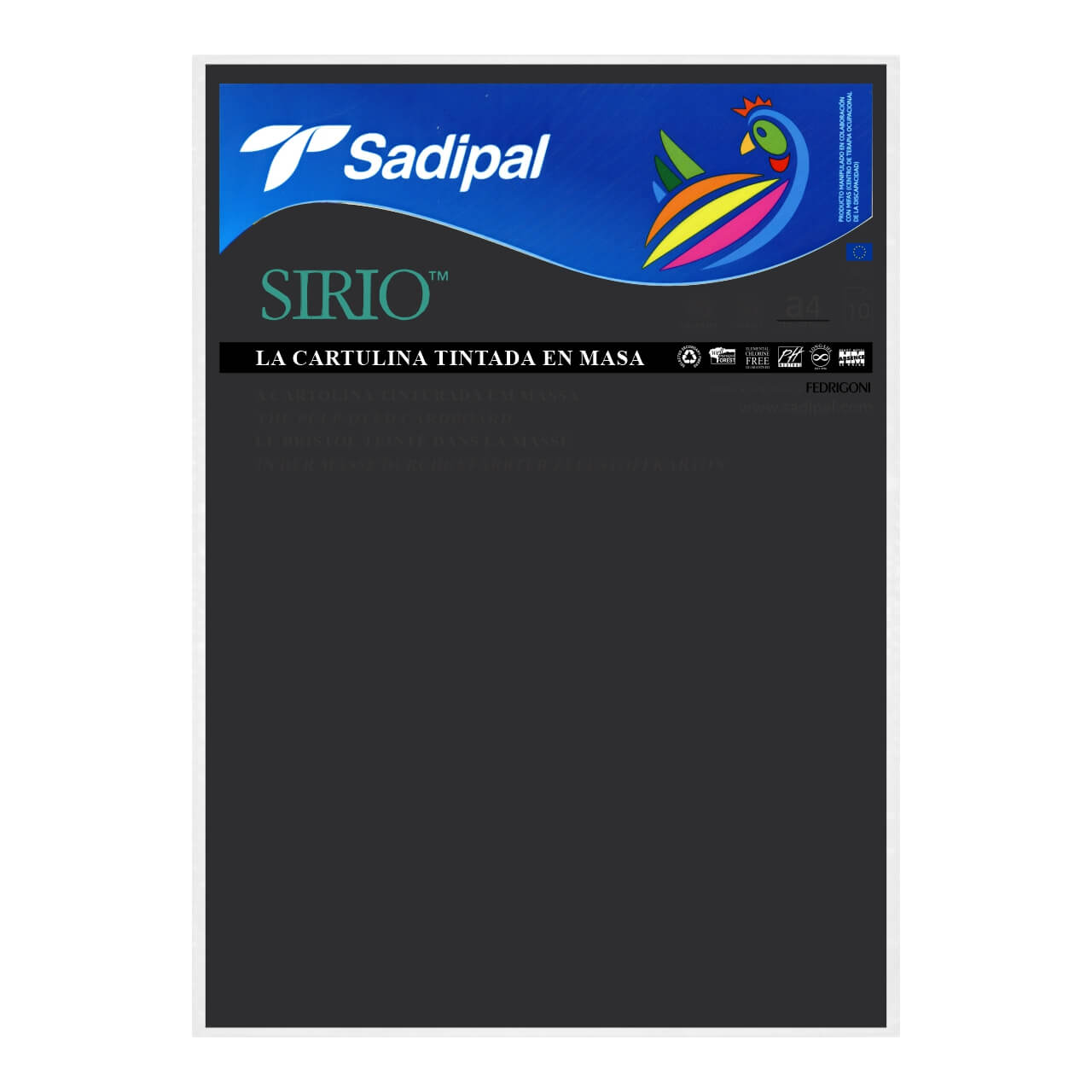 CARTULINA SADIPAL A4 NEGRO X 10 HJS.