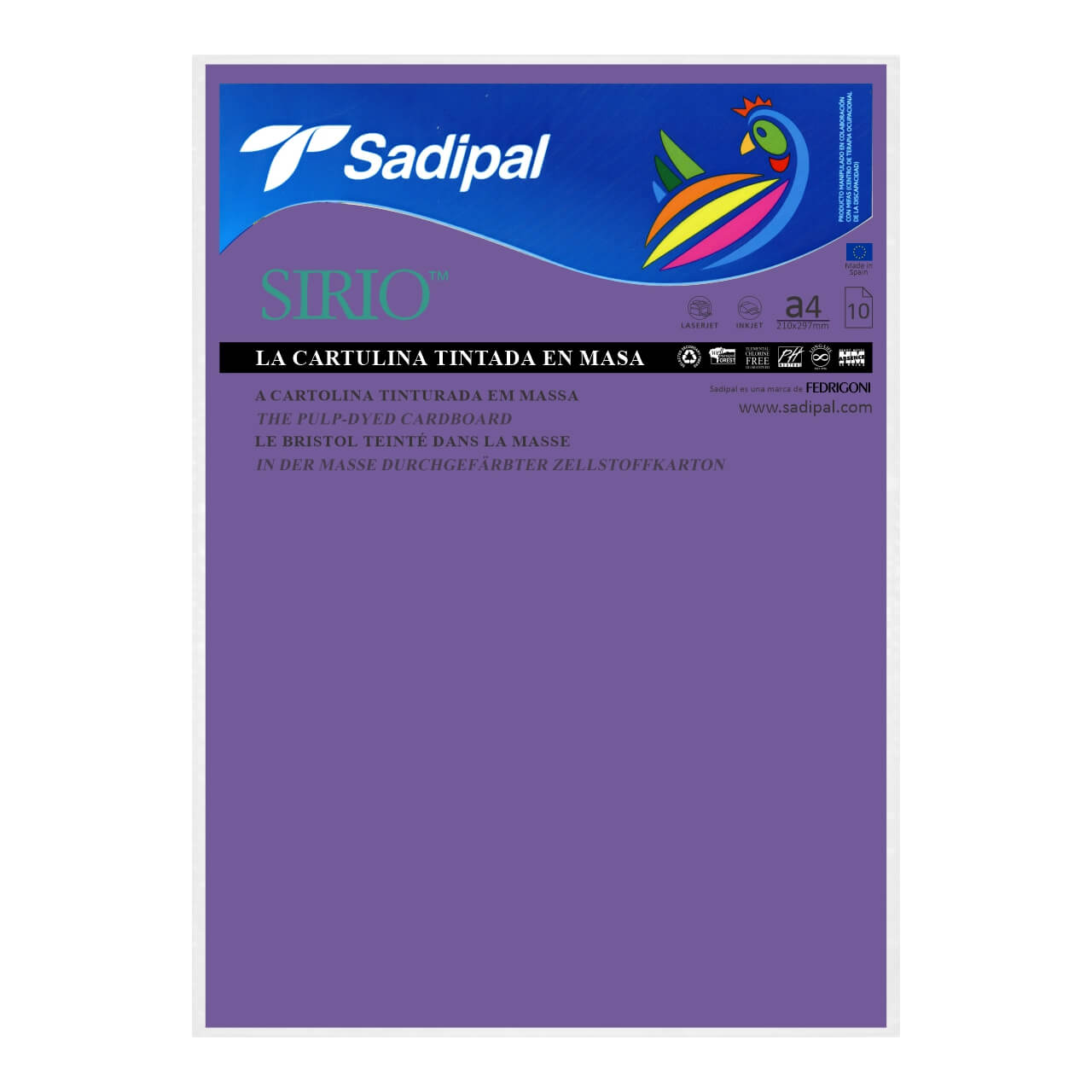 CARTULINA SADIPAL A4 MORADO X 10 HJS.