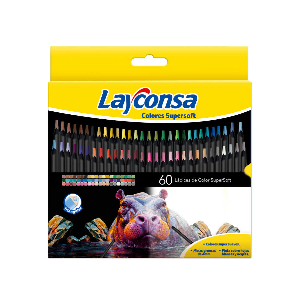 LÁPICES DE COLORES LAYCONSA SUPER SOFT MINA 4 MM