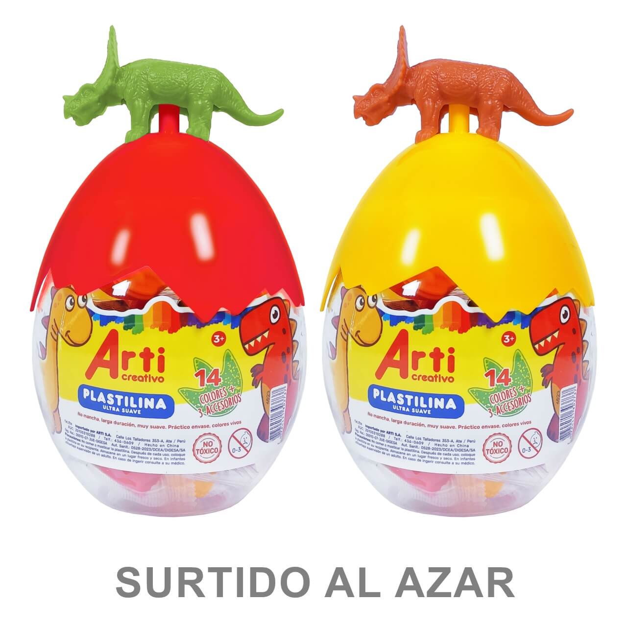 PLASTILINA ULTRA SUAVE DINOSAURIOS ARTI CREATIVO X 14 COLORES + 3 HERRAMIENTAS