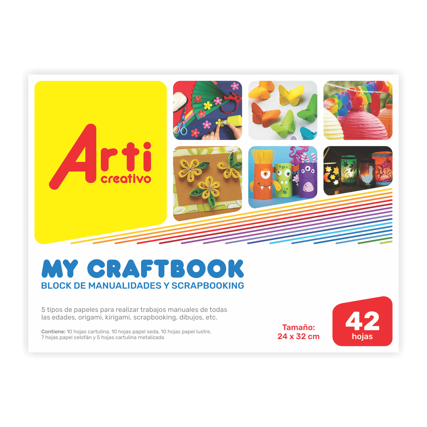 BLOCK DE MANUALIDADES Y SCRAPBOOKING "MY CRAFTBOOK" X 42 HOJAS ARTI CREATIVO