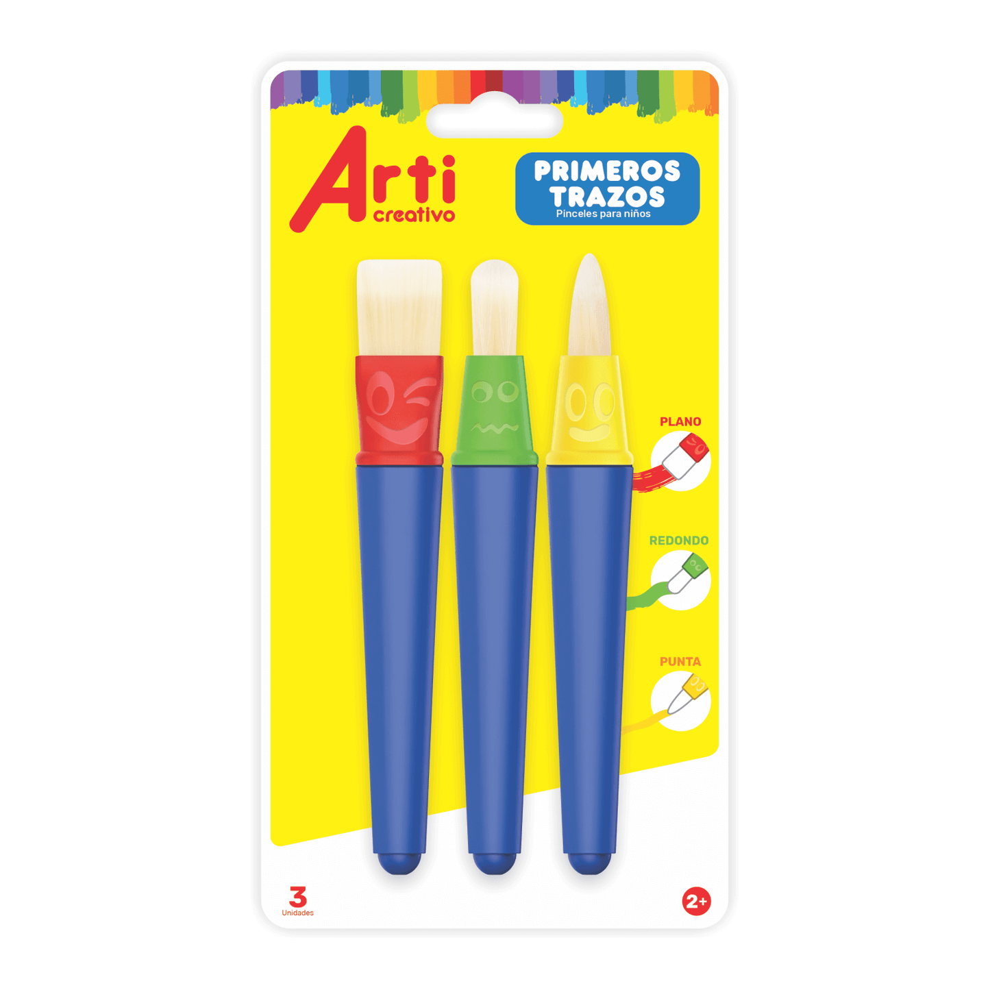 PINCELES "PRIMEROS TRAZOS" ARTI CREATIVO X 3 UND.