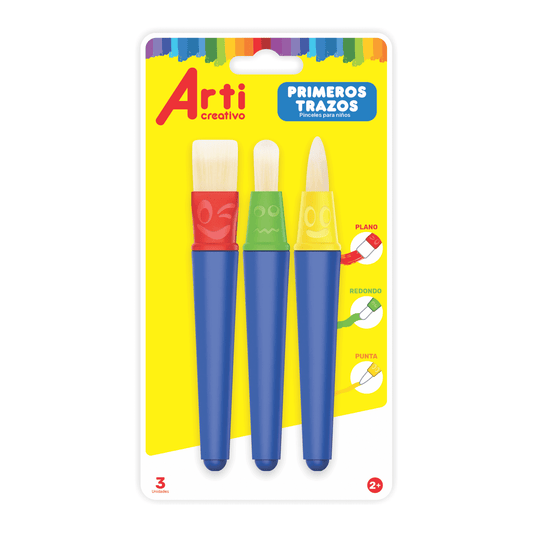 PINCELES "PRIMEROS TRAZOS" ARTI CREATIVO X 3 UND.