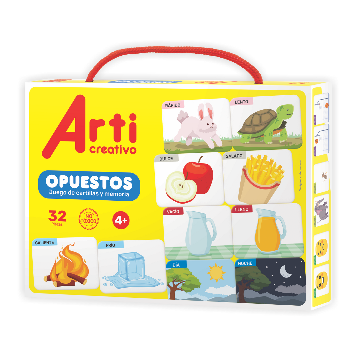 JUEGO DE CARTILLAS Y MEMORIA "OPUESTOS" X 32 PZAS. ARTI CREATIVO