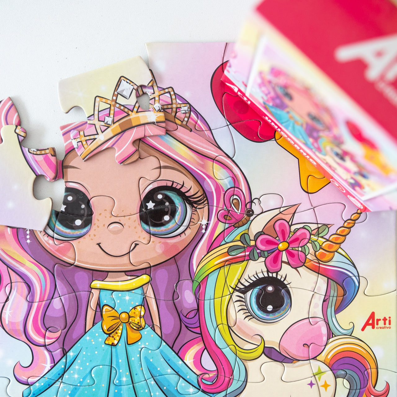 ROMPECABEZAS CARTON X 25PZA UNICORNIO 22X22CM