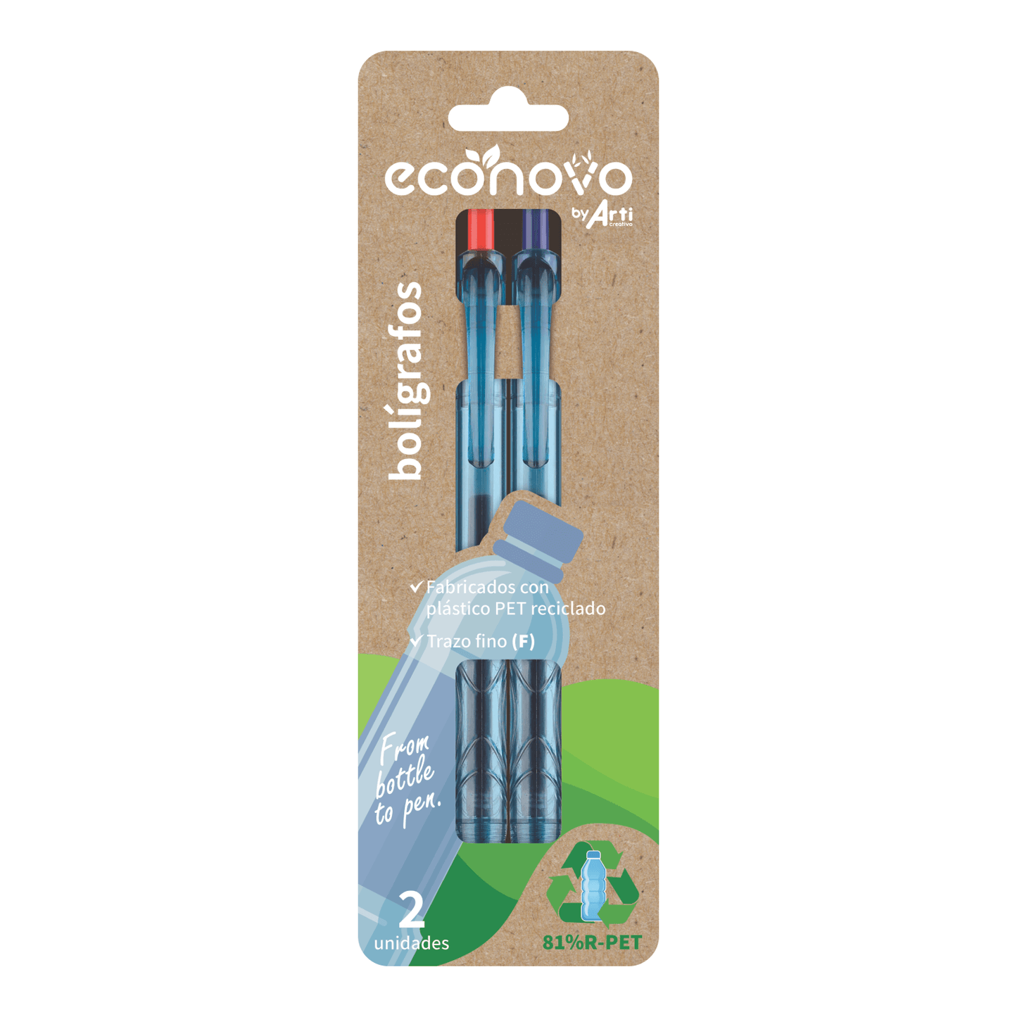 LAPICEROS "ECONOVO" - BLISTER X 2 UND. (ROJO Y AZUL)