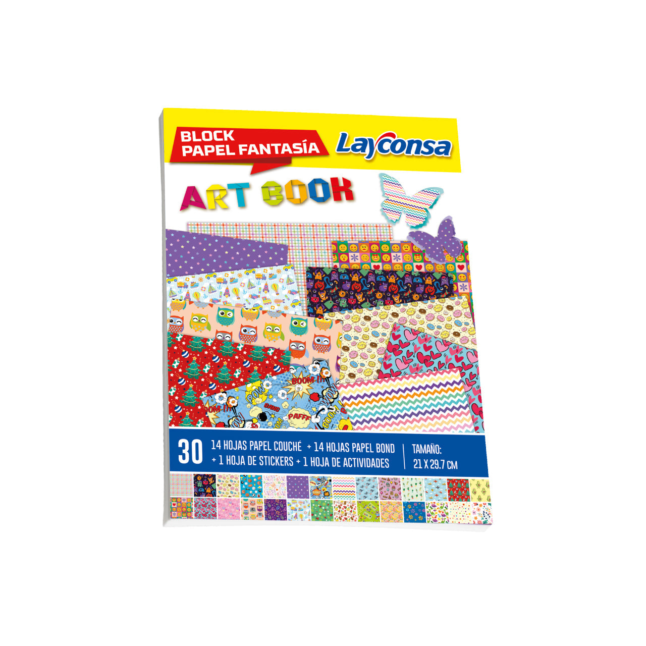 Art Book Layconsa Papel Fantasía x 30 hojas surtidas