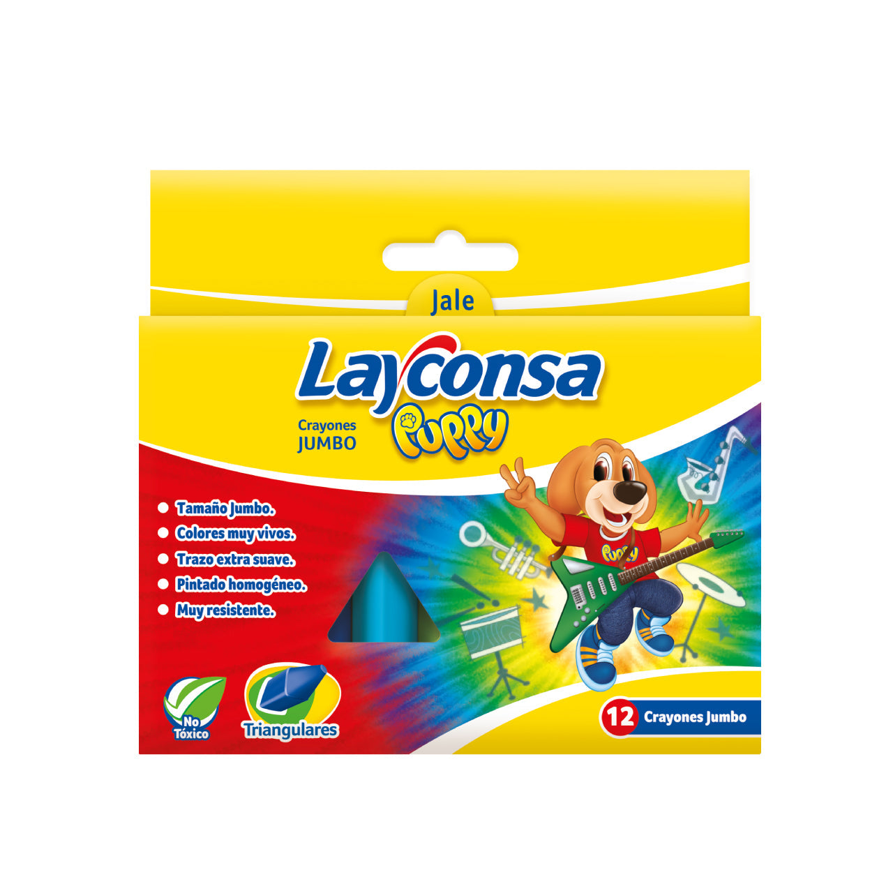 Crayón triangular cj. cartón Layconsa Puppy Jumbo x 12