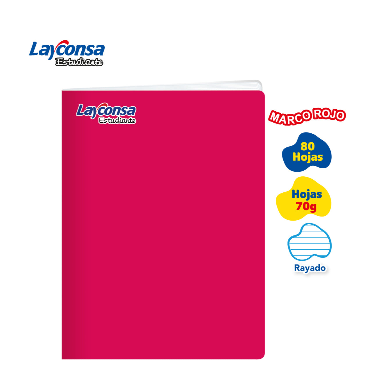 Cuad. Grap. A4 Ray. 80H Layconsa Estudiante - Fucsia