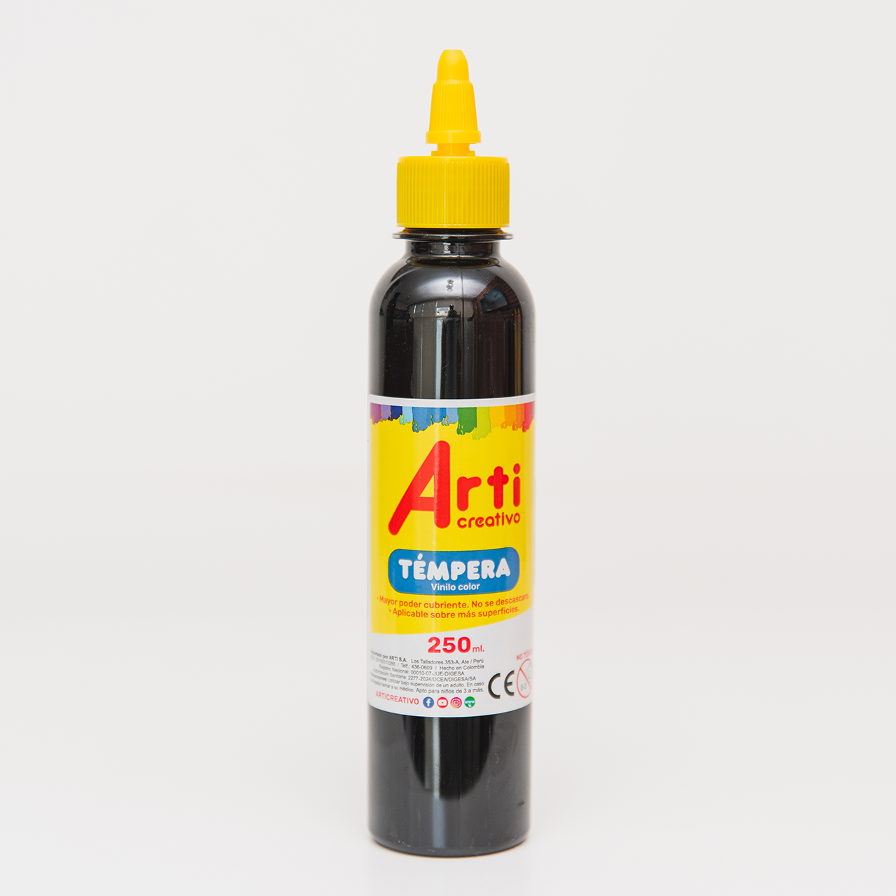TÉMPERA NEGRA X 250 ML. ARTI CREATIVO