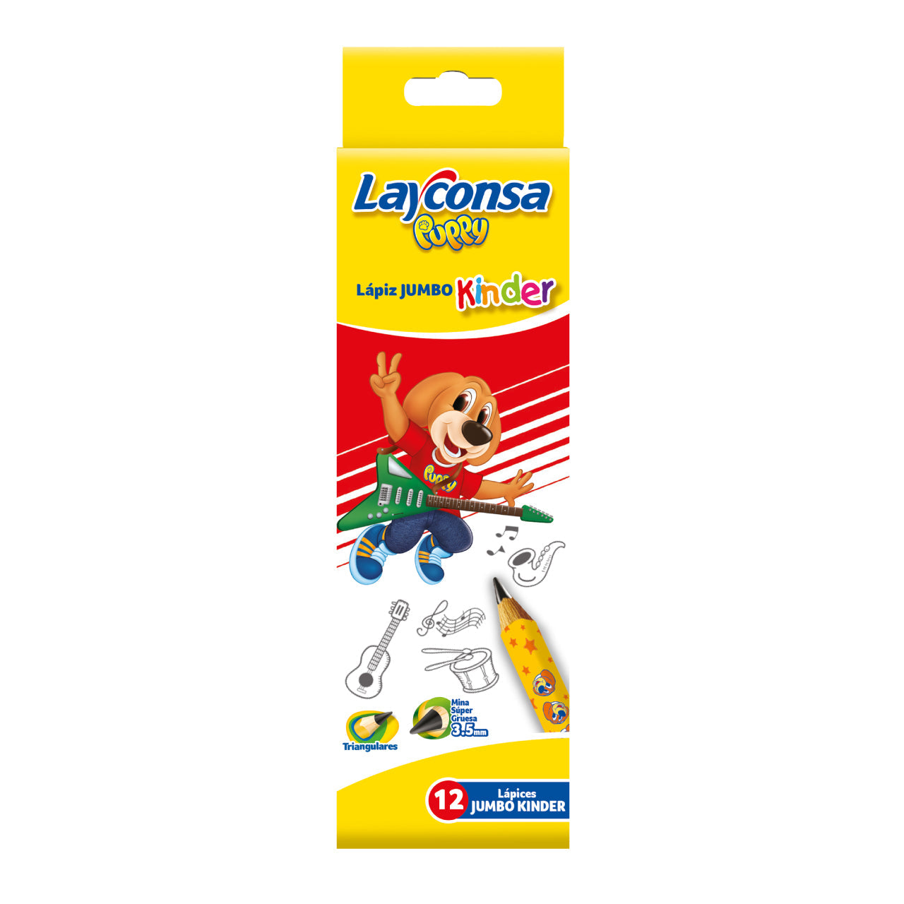 Lápiz Grafito Jumbo Kinder Layconsa Puppy 2B