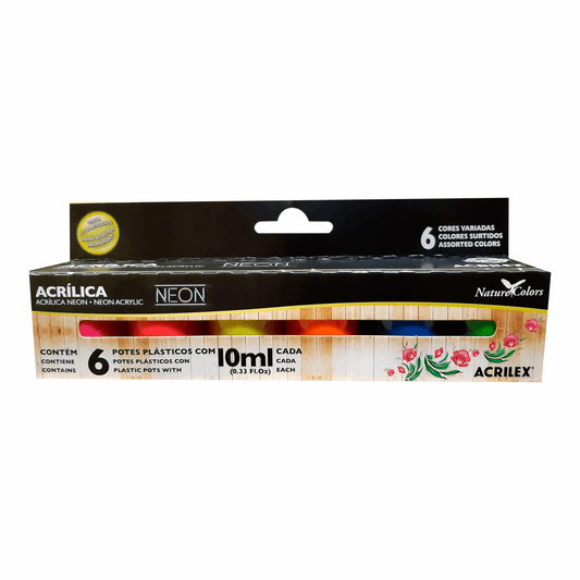 PINTURA ACRÍLICA NEON "ACRILEX" X 6 UND.