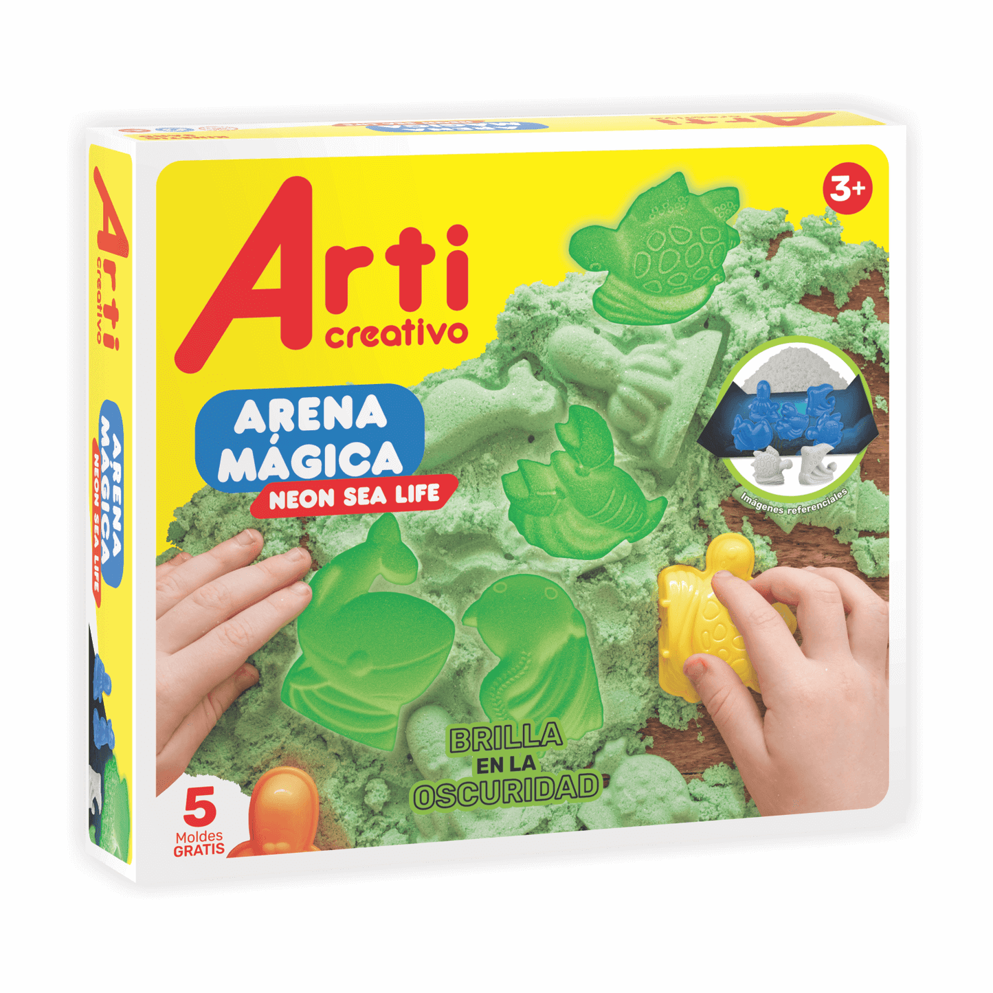 ARENA MÁGICA NEÓN ARTI CREATIVO "SEA LIFE" X 250 GR.