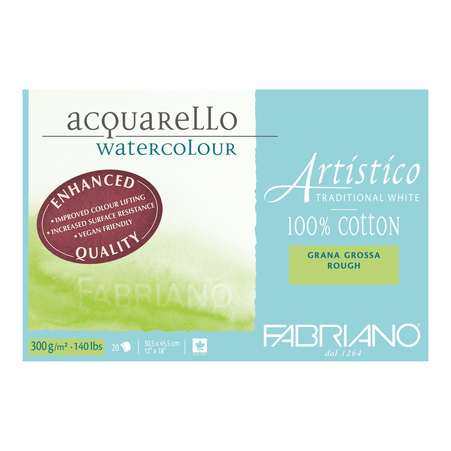 FABRIANO BLOCK ARTISTICO GRANO GRUESO 23 X 30.5 300GRS