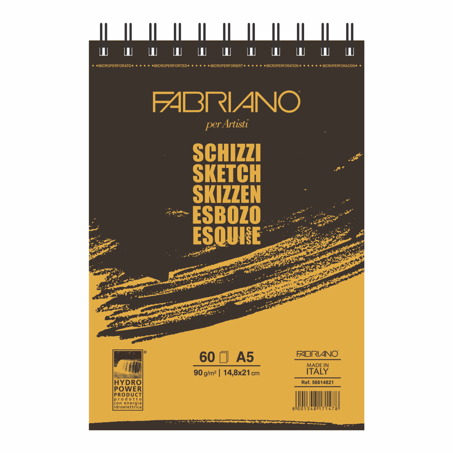FABRIANO BLOCK ESPIRALADO SCHIZZI 14.8X21 90G X 60H