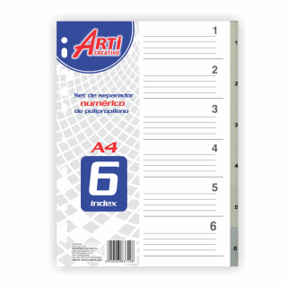 SEPARADOR NUMERICO A-4 X 6 NÚMEROS - ARTI CREATIVO