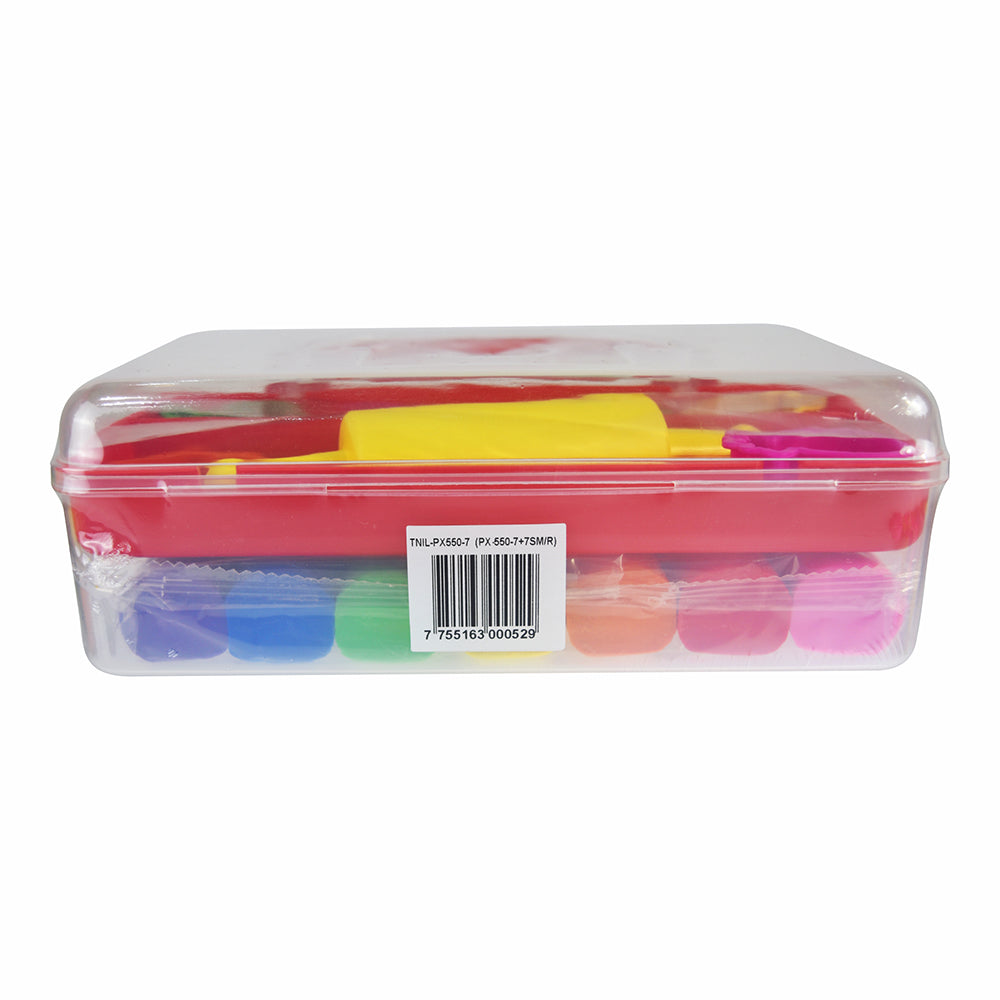 CAJA DE HERRAMIENTAS Y PLASTILINAS NILO + MOLDES + RODILLO